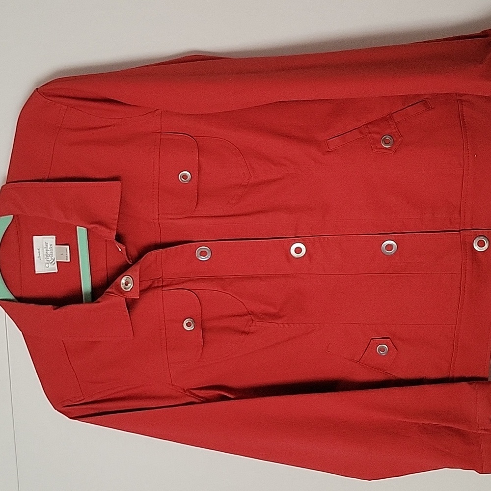 Christopher & Banks Vibrant Red Jacket, LG.  NWOT